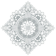 Printable Doodle flowers in monochrome for coloring page, cover, wedding invitation, greeting card, wall art isolated on white background. Hand drawn sketch for adult anti stress coloring page.