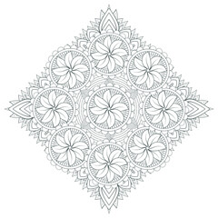 Printable Doodle flowers in monochrome for coloring page, cover, wedding invitation, greeting card, wall art isolated on white background. Hand drawn sketch for adult anti stress coloring page.