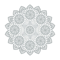Printable Doodle flowers in monochrome for coloring page, cover, wedding invitation, greeting card, wall art isolated on white background. Hand drawn sketch for adult anti stress coloring page.