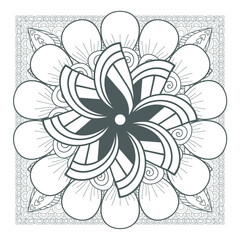 Printable Doodle flowers in monochrome for coloring page, cover, wedding invitation, greeting card, wall art isolated on white background. Hand drawn sketch for adult anti stress coloring page.