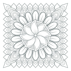 Printable Doodle flowers in monochrome for coloring page, cover, wedding invitation, greeting card, wall art isolated on white background. Hand drawn sketch for adult anti stress coloring page.
