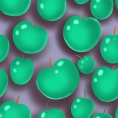 green apple seamless pattern fabric design print wrapping paper digital illustration texture wallpaper watercolor paint