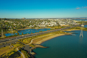 ニュージーランドのオークランドをドローンで撮影した空撮写真 Aerial photo of Auckland, New Zealand taken by drone.