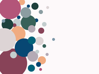 秋配色　丸の抽象背景素材　横