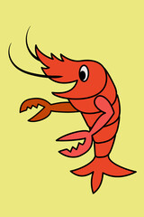 Shrimp cartoon illustrate design vector