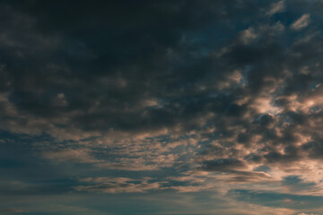 Dramatic twilight sky and cloud sunset background