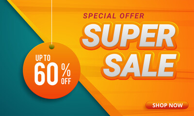 Super sale discount banner template promotion