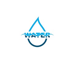 Fototapeta premium water font wave with water drop icon vector design concept
