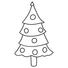 christmas tree hand drawn illustration for web, wedsite, application, presentation, Graphics design, branding, etc.