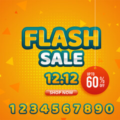 Flash sale discount banner template promotion