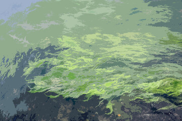 River algae on the bottom of the river Application