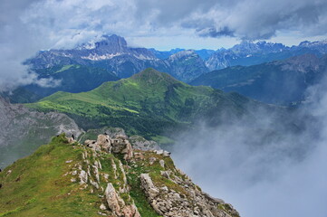 Amazing rocks of Dolomite mountains in Italy