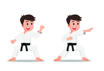 Fototapeta premium a cool boy with karate moves