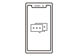 スマートフォン　動画閲覧イメージイラスト　フレーム　ラインイラスト　正面