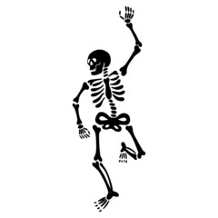  dancing black skeleton. vector illustration