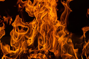 Blazing fire flame background and abstract