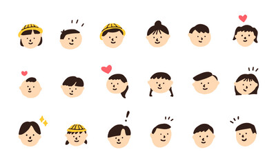 子供のフェイスアイコンイラストレーション