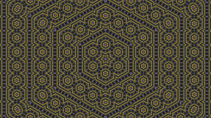 Digitally Created Classic Design in Yellow and Purple Color | kaleidoscopic effect
