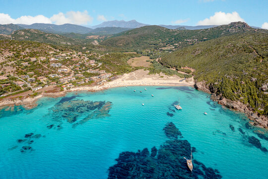 Plage de Tizzano vue du ciel, Corse