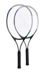 Two tennis rackets on white background. Sports equipment