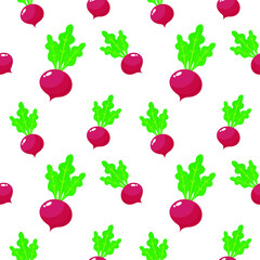 seamless pattern with red radish. Radishes