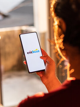Assam, india - Augest 15, 2020 : Cricbuzz a sports news website logo on phone screen.