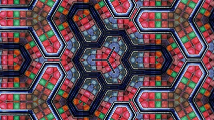 Digitally Created Colorful Abstract with Kaleidoscope Effect