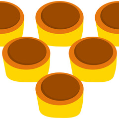 caramel cake tart food vector seamless pattern
