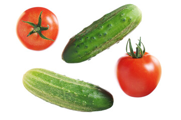 Cucumbers and tomatoes