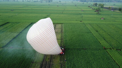 air balloon in the morning