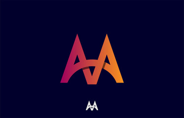 combination of letter a with a, creative unique abstract 3d letter aa logo design - obrazy, fototapety, plakaty