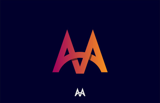 combination of letter a with a, creative unique abstract 3d letter aa logo design