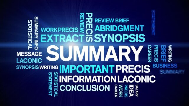 Summary Animated tag word cloud;text design animation kinetic typography seamless loop.