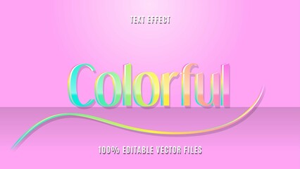 Modern 3d Colorful Gradient Fully Editable Text Effect Design in Pink Empty Room Background