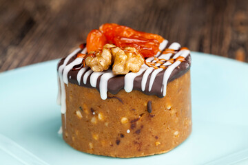 sweet cake made of dairy products and nuts