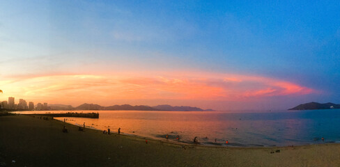 sunset over the Nha Trang city, Vietnam