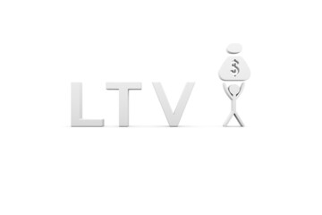 LTV concept white background 3d render illustration