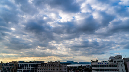 Fototapeta premium clouds over the city