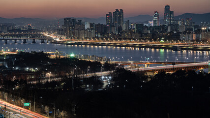 country skyline at night