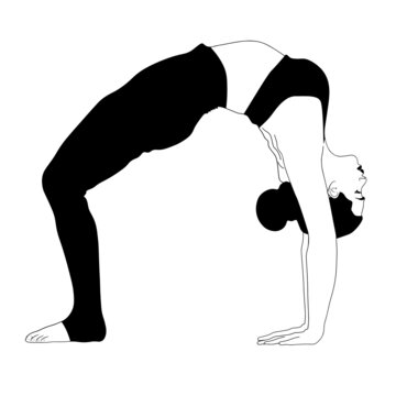 Yoga - Wheel Pose - Chakrasana - Outline