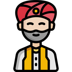 Obraz premium indian man line icon