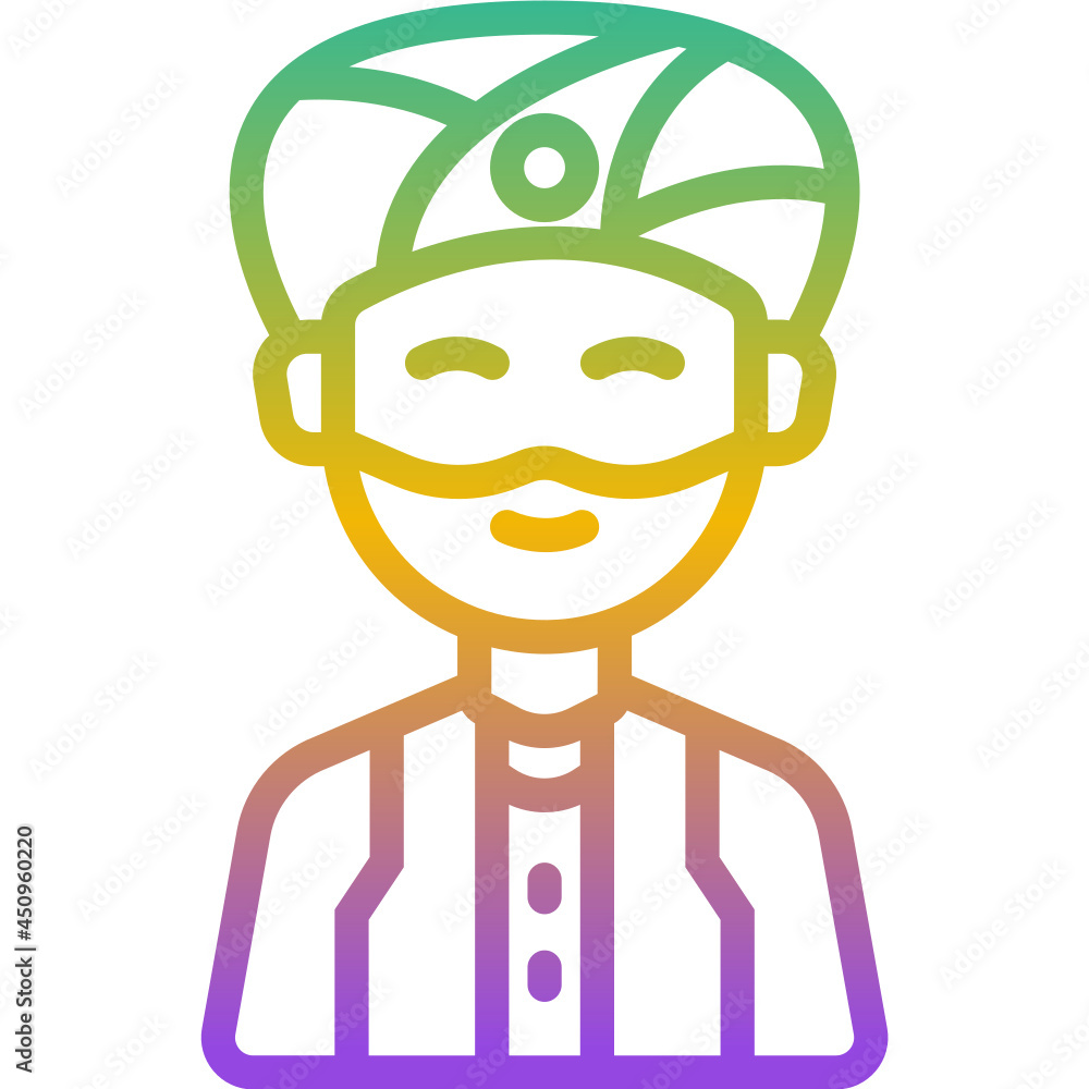 Sticker indian man gradient icon