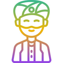 indian man gradient icon
