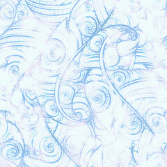 Fototapeta na wymiar Frosty vintage ornamental seamless pattern. Digital picture with watercolour texture. Mixed media artwork. Endless motif for packaging, scrapbooking, decoupage paper, textiles and more.