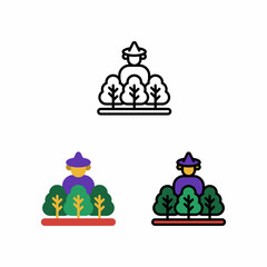 Farmer Farming Agriculture Person icon and illustration
