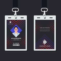 professional corporate id card template, clean id card design with realistic mockup