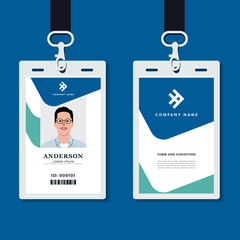 professional corporate id card template, clean id card design with realistic mockup