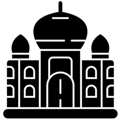taj mahal solid icon