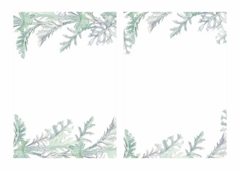 watercolor flowers background frame