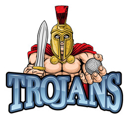 Trojan Spartan Golf Sports Mascot
